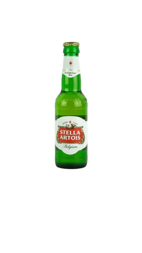Botella de cerveza Stella Artois