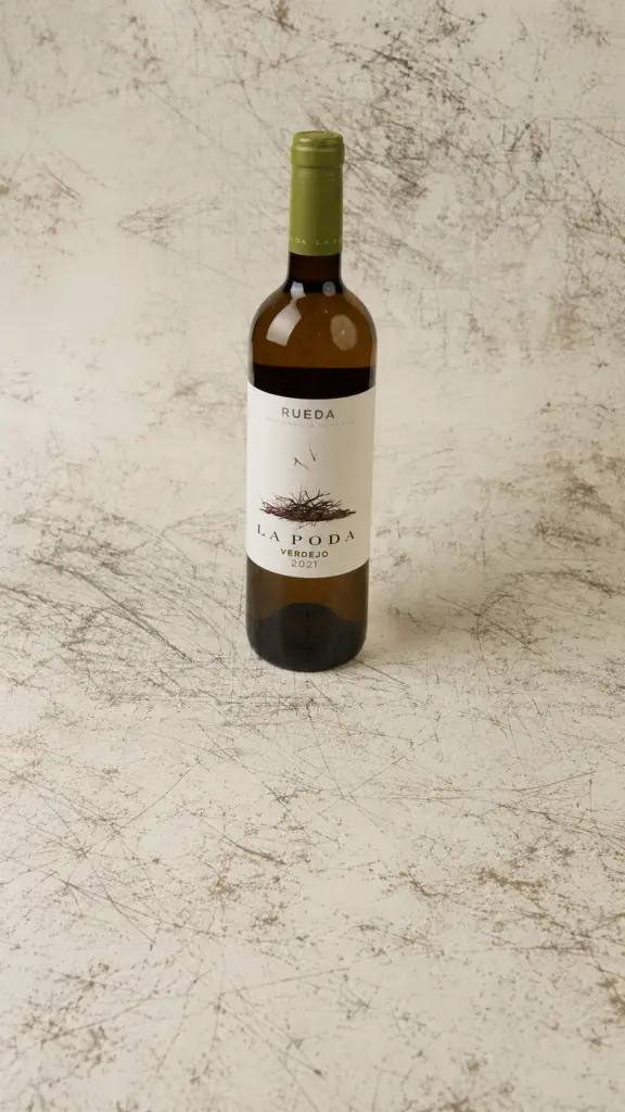 Botella de vino blanco La Poda Verdejo